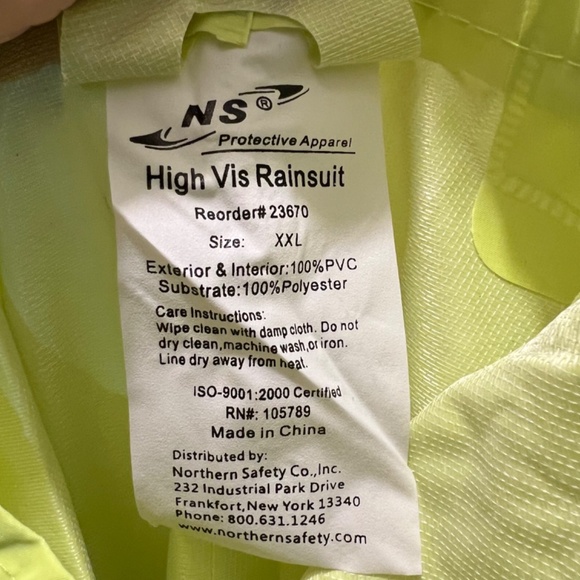 |•HIGH-VISIBILITY SAFETY RAIN SUIT• Fluorescent Fluorescent Size XXL (Ha… - Picture 14 of 16
